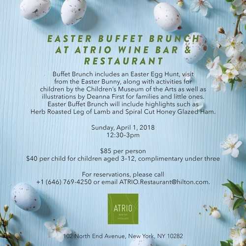 Easter Brunch at ATRIO Wine Bar & Restaurant