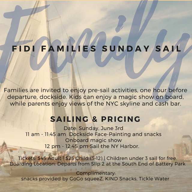 FiDi Families Sunday Sail on the Clipper City with Manhattan by Sail in Battery Park!