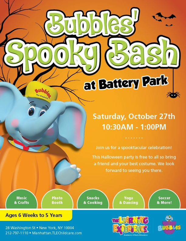 The Learning Experience Battery Park Bubbles Spooky Bash - 10/27!