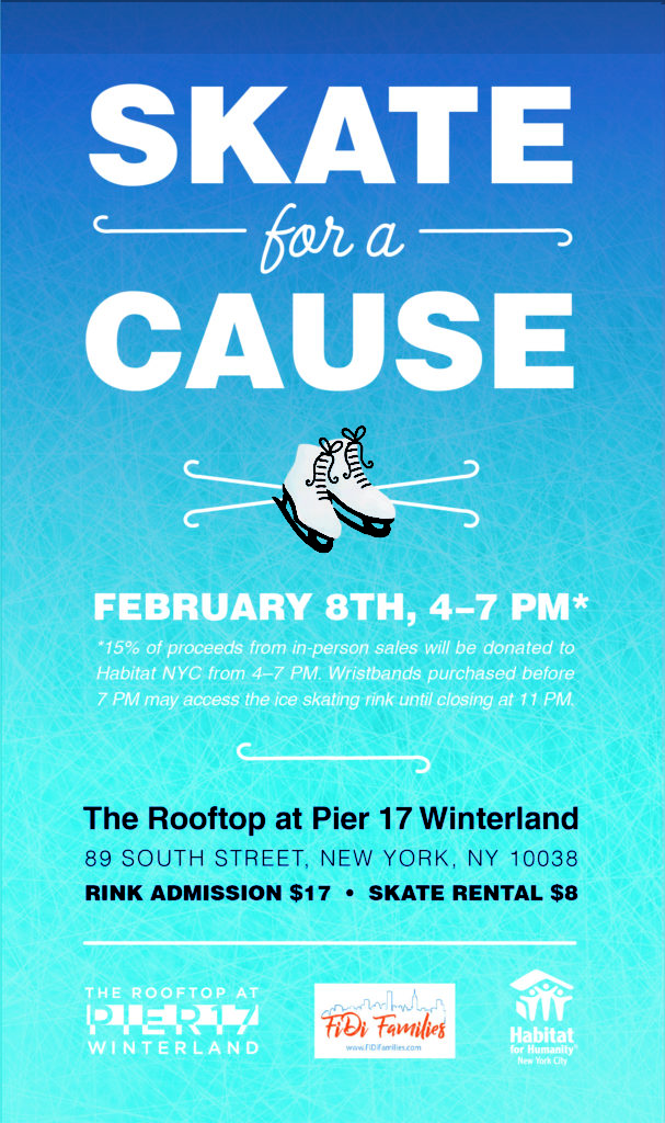 Skate For A Cause with Habitat for Humanity NYC and FiDi Families at Pier 17