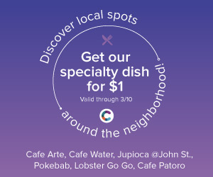 Discover new dining destinations for $1 with the Cinch Wallet App in FiDi! 