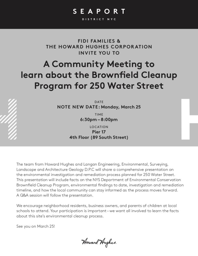 250 Water Street - Brownfield Cleanup Community Meeting 