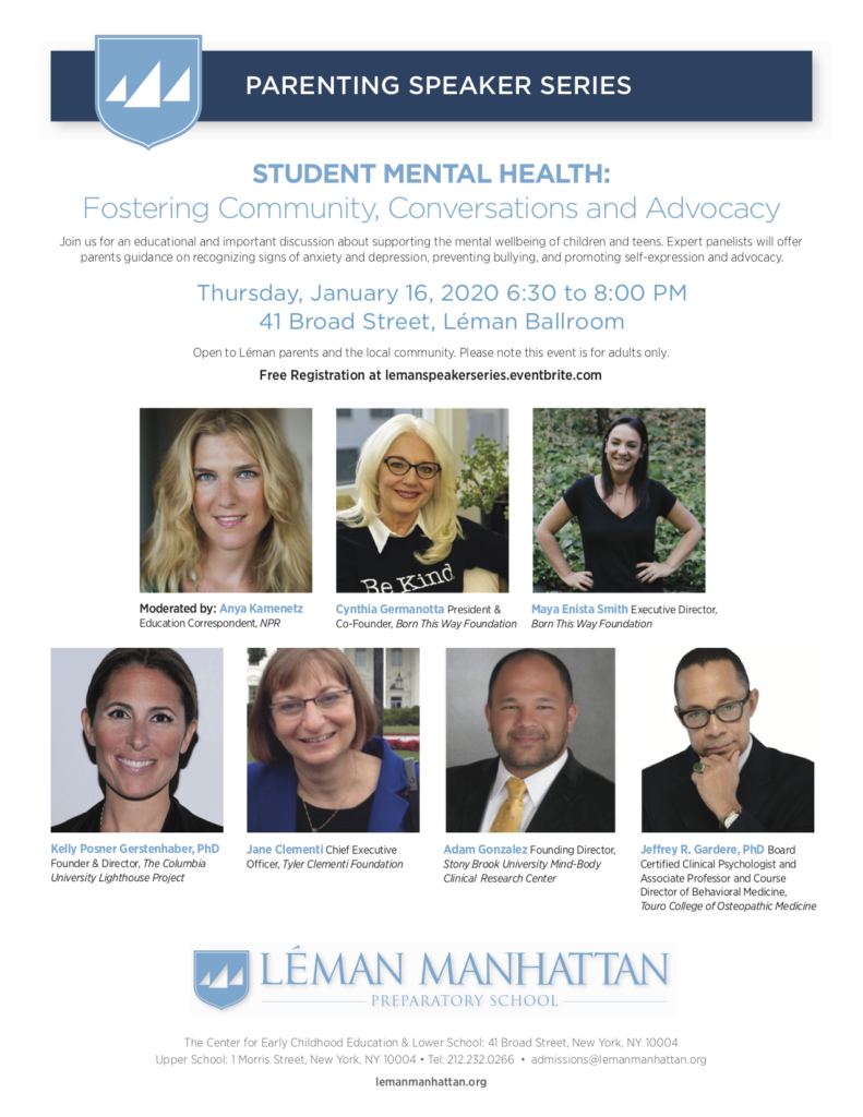 Léman Manhattan Parenting Speaker Series - Students Mental Health (FREE Community Event)