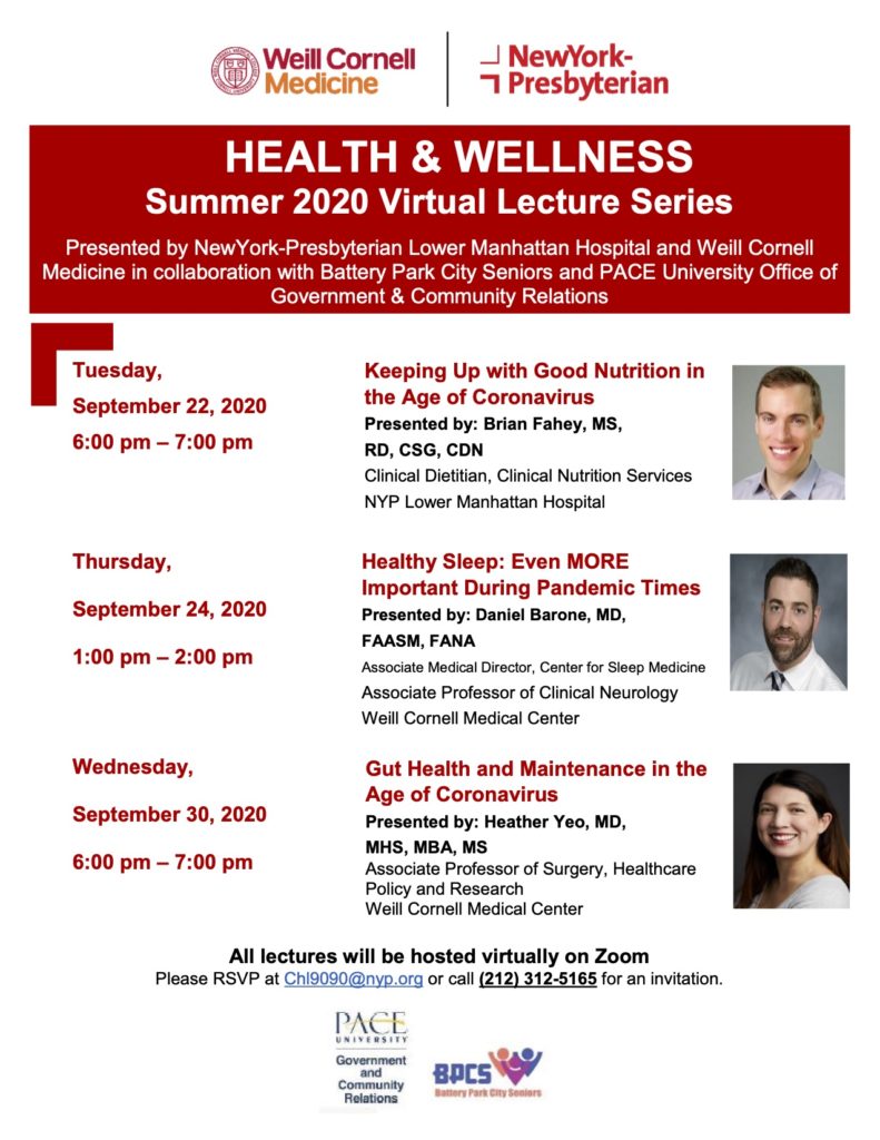 NY Presbyterian Lower Manhattan Hospital - Health & Wellness Virtual Lecture Series