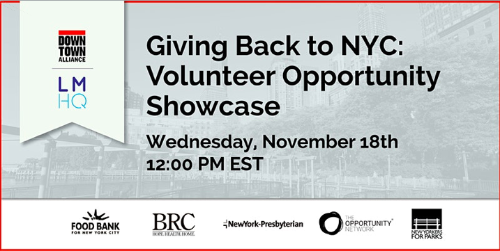 Volunteer Opportunity Showcase with LMHQ and the Downtown Alliance