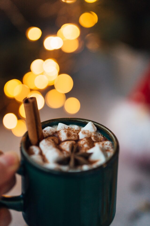 hot chocolate in a cup with marshmallows